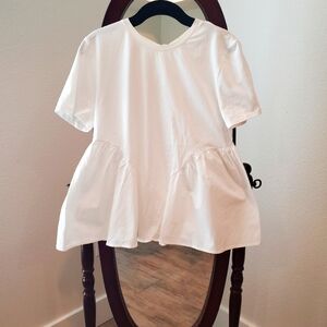 NWT Zara White Peplum Style Top-Size Small